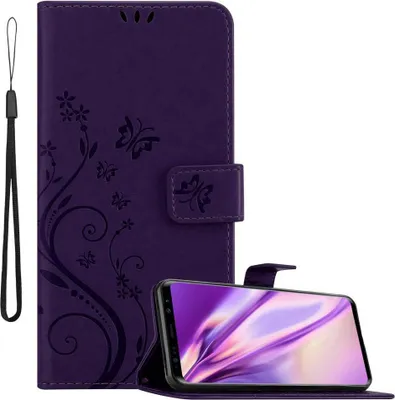 Obrázok produktu pre Cadorabo kryt pre Samsung Galaxy S9 PLUS ochranný kryt vo fialovej farbe ochranný kryt kryt mobilného telefónu obal kvety kvetinový obal