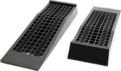 Produktbild von Wiltec Auffahrrampen extra flach 2 Stück aus Kunststoff bis 3 t Autorampe Pkw Auto Kfz Rampe