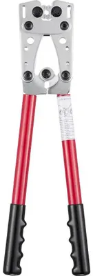 Produktbild von Crimpzange - Kabelschuh Presszange - 6–50 mm² - Für Batterie Kabelschuhe Alu Kupfer - Mit integriertem Kabelschneider AWG 10–1/0