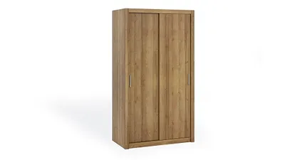 Produktbild von FurMeb24 Schiebetrenschrank BONO 120 cm Kleiderschrank Ohne Spiegel, 2-triger Schiebeschrank (Eiche Gold / Eiche Gold)
