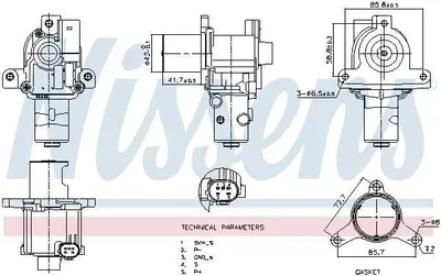 Produktbild von NISSENS 98183 AGR-Ventil für RENAULT Clio III Schrägheck (BR0/1, CR0/1) Abgasrückführungsventil
