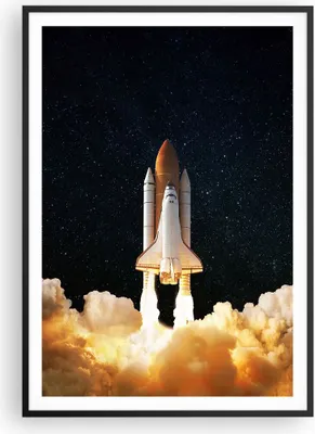 Produktbild von Gerahmtes Poster - Schwarzer Rahmen - Abheben Rakete Kosmos - 70x100 cm - Wand Bild - Wanddeko - Wandbilder - Kunstposter - Wandposter - Bilderrahmen - Bilder - Kunstdruck - P2BPA70x100-4531