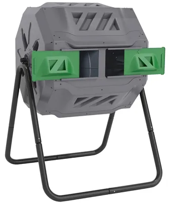 Immagine prodotto di Contenitore per compostaggio - Contenitore per compost - Compostiera - Vasca per compostaggio - Contenitore per compostaggio - Sistema a 2 compartimenti - Capacità di 160 litri