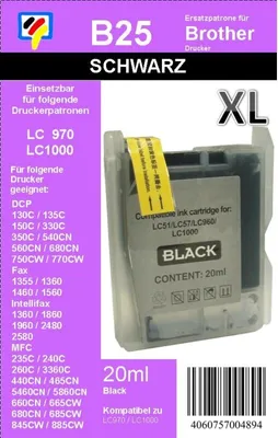 Produktbild von LC-1000BK / LC-970BK - schwarz - TiDis Ersatzdruckerpatrone für ca. 500 Seiten Druckleistung - Kombipatrone