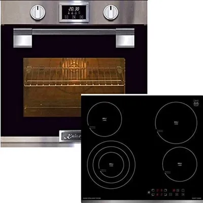 Autarkes Herd Set Kaiser/Kaiser EH 6337 Pyrolyse Selbstreinigend Elektrobackoffen Einbaubackofen / 79L/ Edelstahl 11 Multifunktions-Elektro-Backofen + Kaiser KCT 6703 F Glaskeramik Kochfeld 60cm