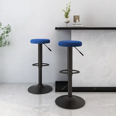 Produktbild von Hochwertig Barhocker 2 Stk. Blau Samt  333147