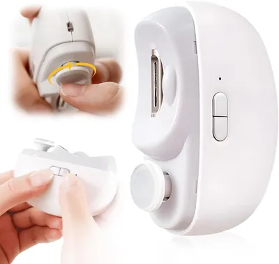 Produktbild von Elektrischer Nagelknipser, 2026 Neu Elektrische Nagelfeile Polieren mit LED, Nagelfeile Elektrisch Ultraleise Automatischer Nagelschneider mit 3 Geschwindigkeiten für Baby Kinder Erwachsene (Weiß)