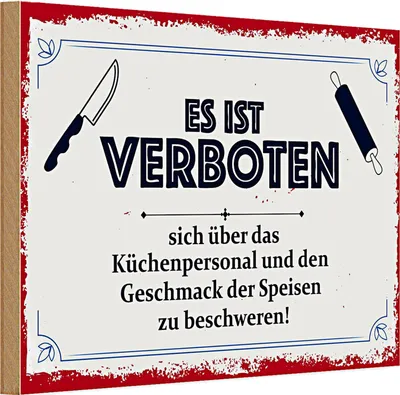 Produktbild von Holzschild Spruch 30x20cm Es ist verboten sich über das