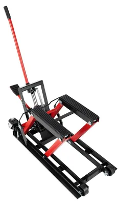 Imagen del producto de Soporte para reparación de motocicletas, elevador hidráulico, sistema de bloqueo de seguridad de 3 niveles, color negro