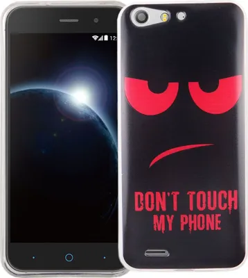 Produktbild von Handy Hülle für ZTE Blade V6 Cover Case Schutz Tasche Motiv Slim Silikon TPU Dont Touch my Phone Rot