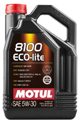Zdjęcie produktu dla Olej Motul 5W30 4L 8100 Eco Lite Sp-Rc / Gf-6A / Gm Dexos1 Gen3 / Ms-6395 / 9.55535-Cr1 / Wss-M2C929A/946A /