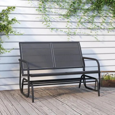 Obrázek produktu pro The Living Store Zahradní houpací lavice Black 120,5x76x86,5 cm Textil a ocel