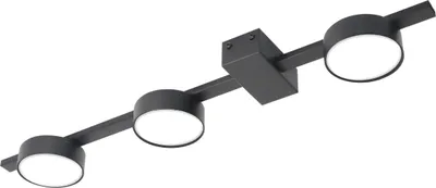 Productafbeelding van Zwarte plafondlamp JOY, 3xGX53x10W, metaal, afmetingen: 3,5x61,3x9cm, IP20, merk Polux