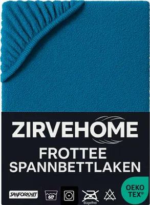 Produktbild von Frotte Spannbettlaken 90x200-100x200 cm - Winter Spannbetttuch Baumwolle Bettlaken für Matratzen bis 25 cm Höhe, Petrol