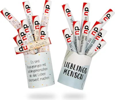 Produktbild von younikat 26 Aufkleber Motivation für den Lieblingsmensch passend für Zwei Duplo Pralinen Packungen I selbstklebend I dv1445