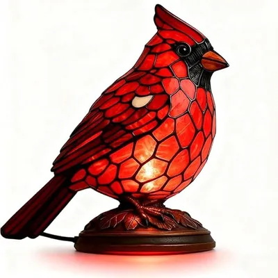 Produktbild von Vogel-Lampe, LED Nachtlicht Harz, USB Kardinal-Lampe, Vintage-Licht, Schlafzimmer, Heimdekoration Geschenk für Nachttisch, Wohnzimmer (USB-Groß)