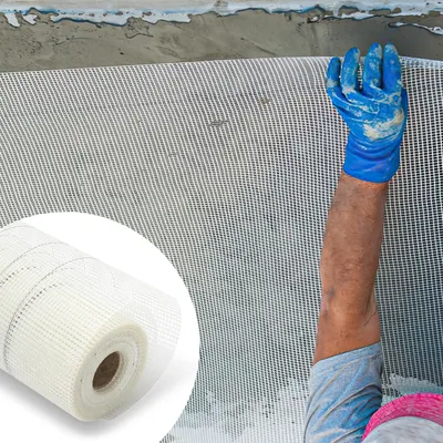 Zdjęcie produktu dla Jayseuw 50 m² siatka zbrojeniowa do tynków (1 m x 50 m) siatka tynkarska siatka kratowa 160 g/m² siatka z włókna szklanego 4 mm x 4 mm siatka z włókna szklanego do fasad, biała