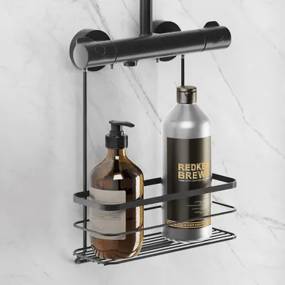 Produktbild von Metaltex duschregal hängend am wasserhahn - Schwarz - Aufh\u00e4ngen ohne Bohren