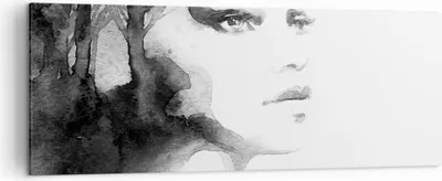 Produktbild von Bild auf Leinwand - Leinwandbild - Porträt Malerei Frau Gesicht - 140x50cm - Wand Bild - Wanddeko - Leinwanddruck - Bilder - Kunstdruck - Wanddekoration - Leinwand bilder - Wandkunst - AB140x50-2921