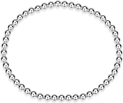 Produktbild von MATERIA by Matthias Wagner Damen Perlenarmband elastisch Silber 925 4mm breit SA-129