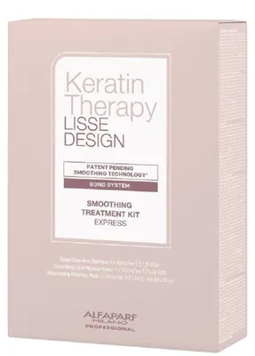 Produktbild von Alfaparf Milano Keratin Therapy Smoothing Treatment Kit - Deep Cleansing Shampoo 40ml + Rehydrating Finishing Mask 40ml + Smoothimg Fluid Mousse 100ml