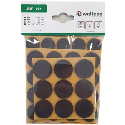 Produktbild von 56-teiliges Filzpad-Set aus Filz, schwarz, verschiedene Größen, rund und eckig