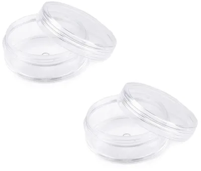 2 Kunststoffbehälter transparent, rund, 5 x 2 cm, mit Deckel