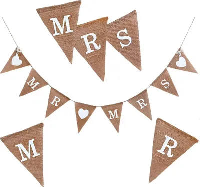 Produktbild von Oblique Unique Mr & Mrs Hochzeit Girlande Banner - Jute