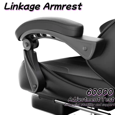Produktbild von Ergonomischer Gamingstuhl - Bürostuhl - Massagefunktion - Ausziehbare Fußstütze - Verstellbare Kopfstütze - Höhenverstellbar - 360° Drehbar - Schwarz
