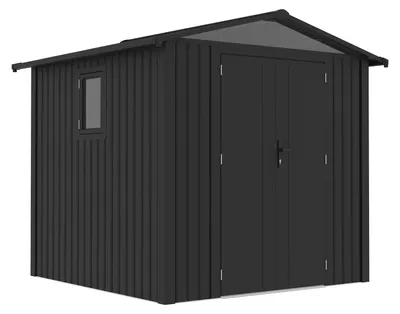 Productafbeelding van WESTMANN SIGNATURE Domus 560, metalen tuinhuis met zadeldak, antracietkleurig, 2,4 x 2,3 meter