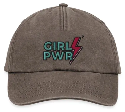 Produktbild von Spreadshirt Gestickter GIRL PWR Mit Blitz Für Mehr Power Vintage Cap, One size, Vintage Braun