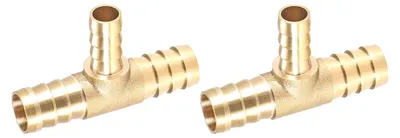 Messing T-Widerhaken-Verschraubung 14x10x14 mm, 2 Stück