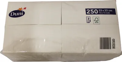 Produktbild von Duni Servietten weiß 33x33 cm 3lagig 250 Stück Serviettengröße