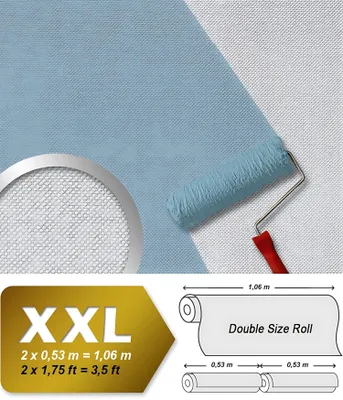 Immagine prodotto di Edem 310-60 Xxl Carta da parati in tessuto non tessuto con motivo in fibra di vetro verniciabile, delicato sulla pelle, bianco | 26,50 Qm