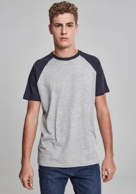 Zdjęcie produktu dla Urban Classics - RAGLAN Contrast T-Shirt grau / navy - XXL