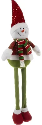 Produktbild von Ruhhy 22331 Weihnachtsdekoration: Schneemann mit ausziehbaren Beinen, 95 cm