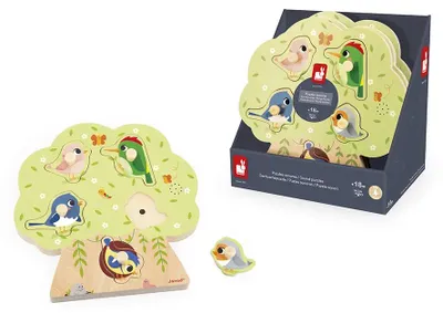 Imagen del producto de Janod, Puzzle musical de pájaros - juguete educativo de madera