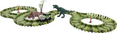 Zdjęcie produktu dla Tory wyścigowe dla dinozaurów, tory kolejowe dla dinozaurów, tory wyścigowe dla dinozaurów, zestaw zabawek do torów dla dinozaurów, zabawki do wyścigów drogowych dla dinozaurów, zestaw zabawek do torów wyścigowych dla dinozaurów