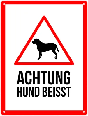 Produktbild von Achtung Hund beisst Metallschild XXL