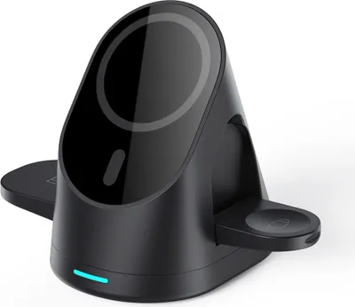 Imagen del producto de Cargador magnético 3 en 1 compatible con iPhone 12, 13, relojes y auriculares, color