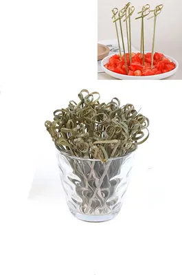 Obrázek produktu pro CHPN - Špízy na koktejly - Bambusové špejle - Špejle - Bambusové špejle - 50 kusů - 12 cm - Svačinky - Špízy s olivami - Uzavřené