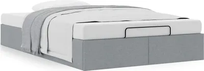 Produktbild von Ottoman-Bett ohne Matratze Hellgrau 120x200 cm Stoff