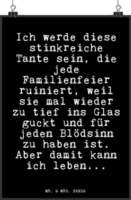 Produktbild von Mr. & Mrs. Panda Bild Ich werde diese stinkreiche... DIN A4 - Schwarz - Geschenk, wanddeko, Tante, Freundin, drucke, Frau, Nichte, Wandbild, lustiger Spruch, Neffe