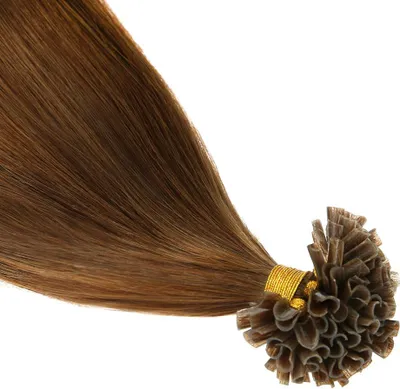 Produktbild von chaarmant Bonding Extensions Echthaar 40 cm 50 g – Haarverlängerung #6 Hellbraun