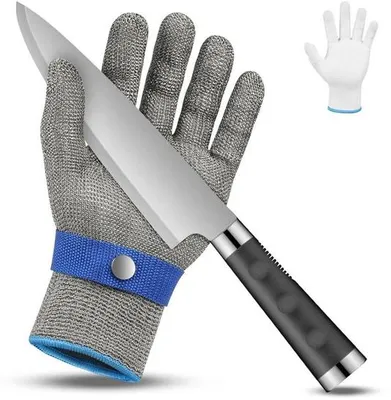 Produktbild von Schneidbeständige Schutzhandschuhe - Schneidbeständige Fleischhauerhandschuhe - Edelstahl-Schneidbeständige Handschuhe - Tägliche Schneidbeschutzung - Für das Schneiden mit Netzen, Hacken, Mandolinen, Schneiden und Schneiden (XS)
