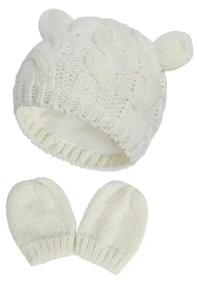 Produktbild von Baby-Mützchen- und Handschuhe-Set – Ein schickes, gestricktes Set für Jungen und Mädchen