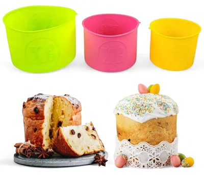 3er-Set Silikon-Backformen für Panettone, Kulitsch, Paska