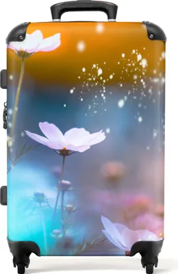 Obrázek produktu pro NoBoringSuitcases.com® Velký kufr - Flowers - Pink - Spring - Abstract - Botanical - Combination Lock TSA - Hard Shell Trolley 4 Wheels - 72 litrů - Cestovní kufr - 66 cmKufr Medium 67x43x25 cm, 72L,