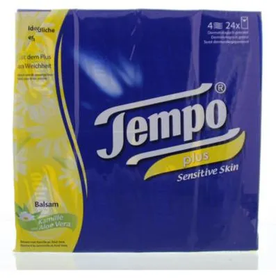 Productafbeelding van Tempo Plus Sensitive Kamille/Aloe (24 X 9 stuks)