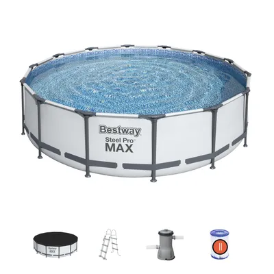 Zdjęcie produktu dla Bestway 56950, 13030 l, Basen ramowy, Drabina, Niebieski, 54 kg